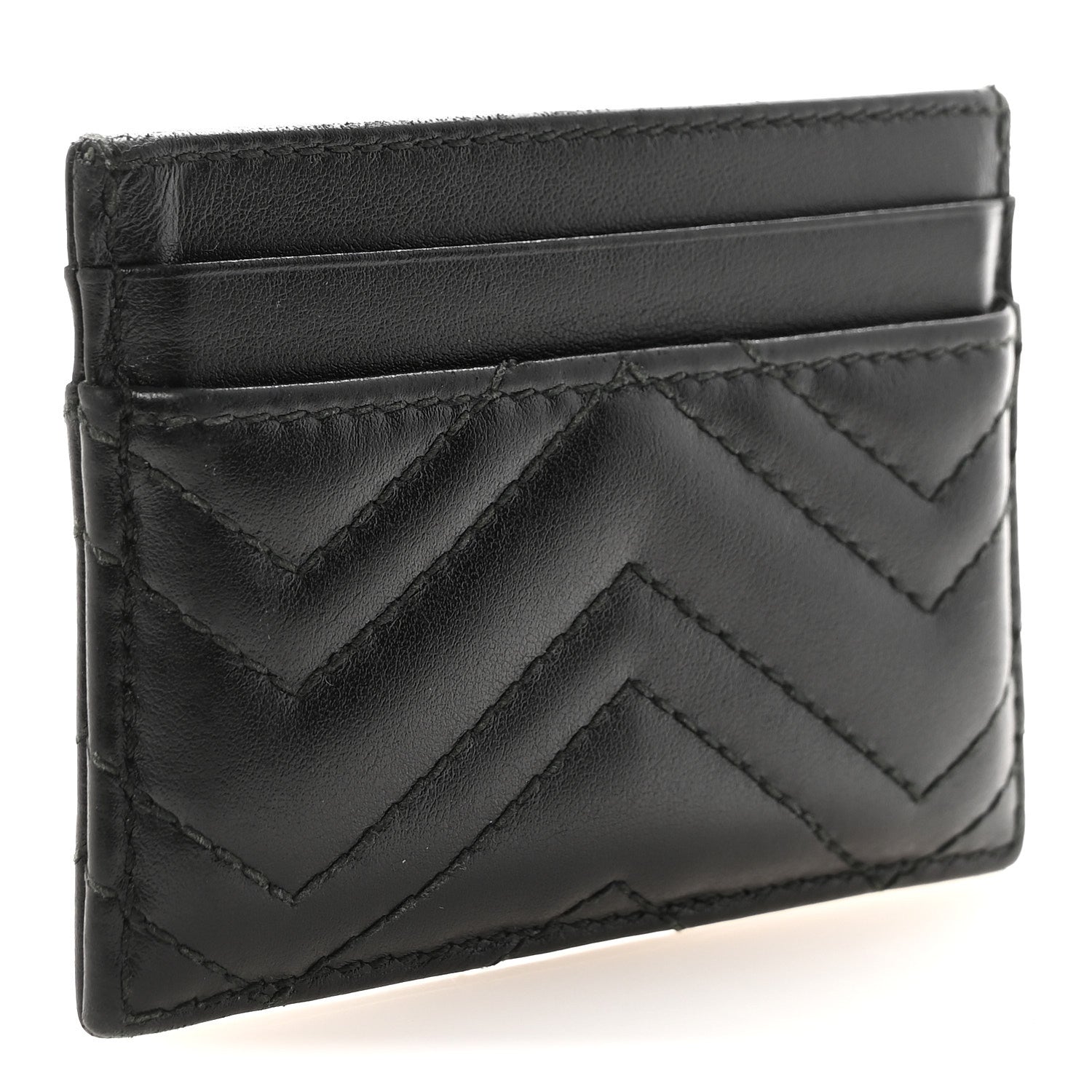 Gucci Calfskin Matelasse GG Marmont Card Holder Black 3 of 7