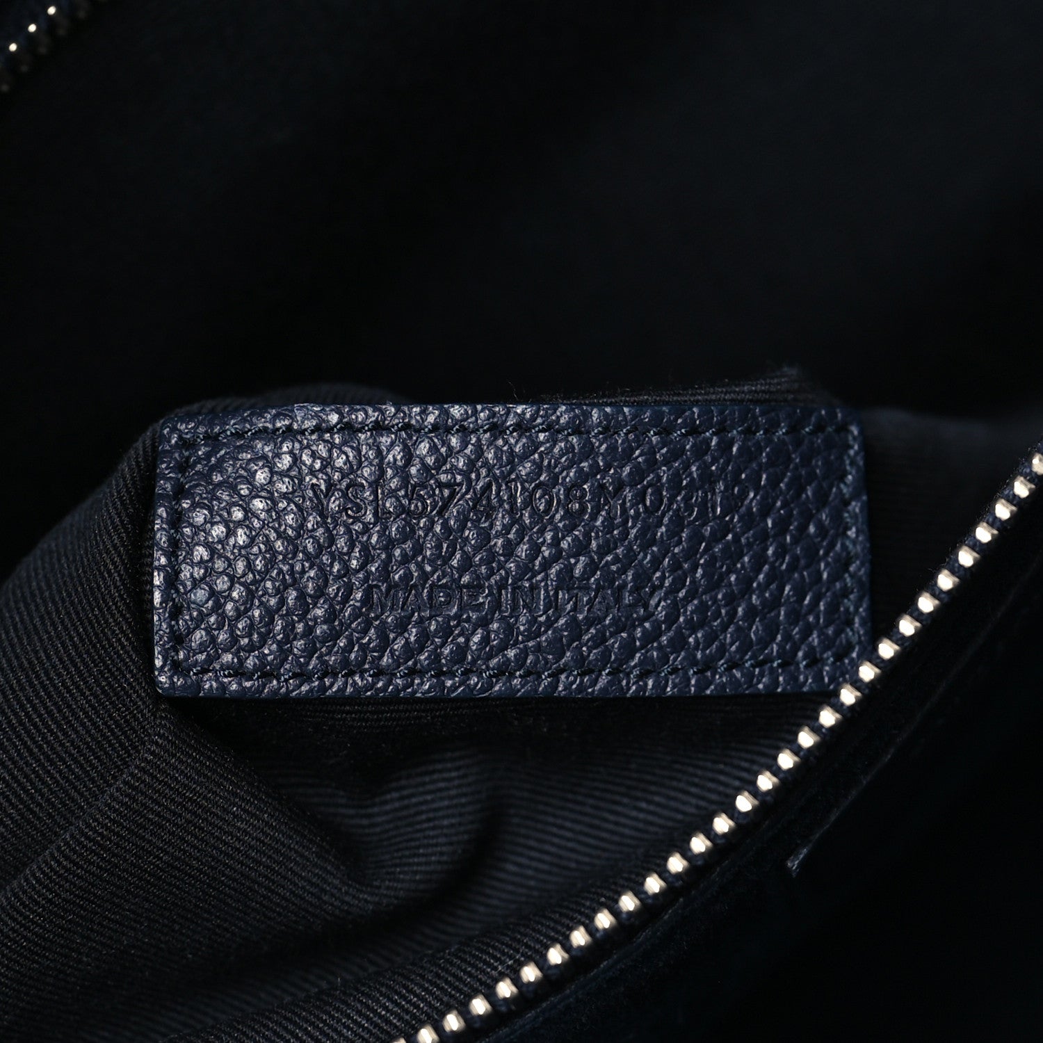Saint Laurent Calfskin Medium Rive Gauche Cabas Navy Blue 7 of 9
