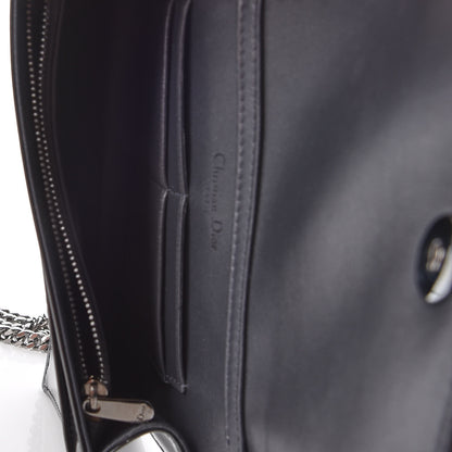 Christian Dior Metallic Patent Micro-Cannage Diorama Wallet on Chain Pouch Black 7 of 9