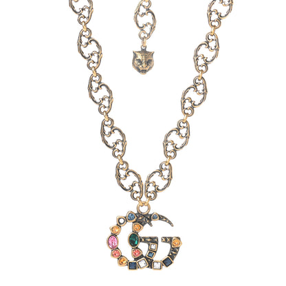 Gucci Crystal Marmont Necklace Aged Gold Multicolor 1 of 4