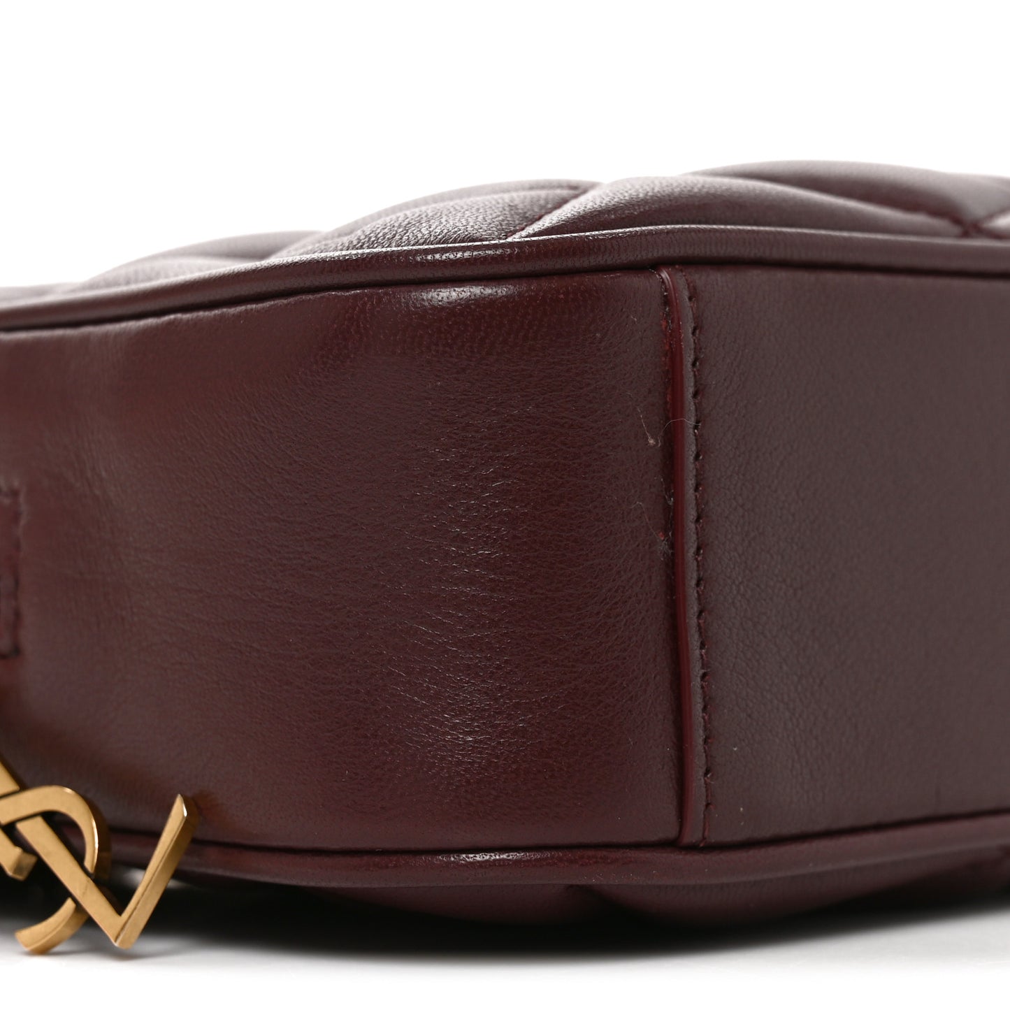 Lambskin Quilted Mini Camera Bag Rouge Cabernet