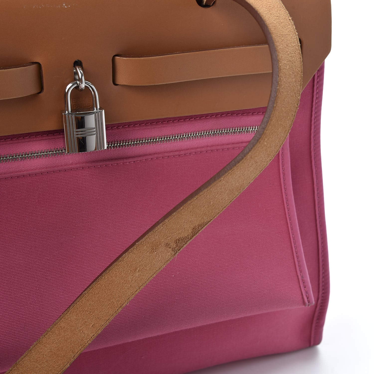 Hermes Vache Hunter Toile Herbag Zip 31 PM Rose Lipstick 9 of 11