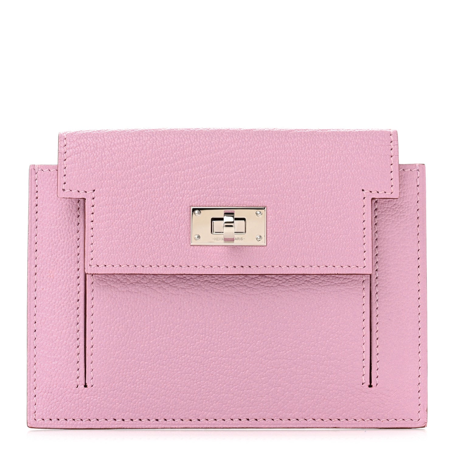 Hermes Chevre Mysore Kelly Pocket Compact Wallet Mauve Sylvestre 1 of 7