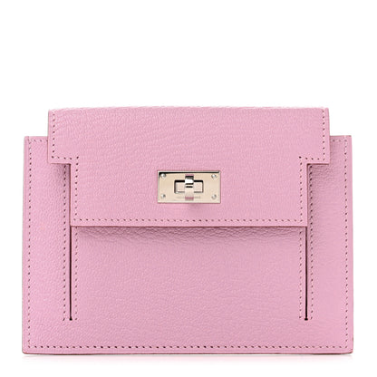 Hermes Chevre Mysore Kelly Pocket Compact Wallet Mauve Sylvestre 1 of 7
