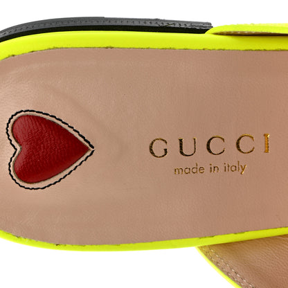 Gucci Malaga Kid Womens Princetown Slippers 38 Yellow Fluo 8 of 11