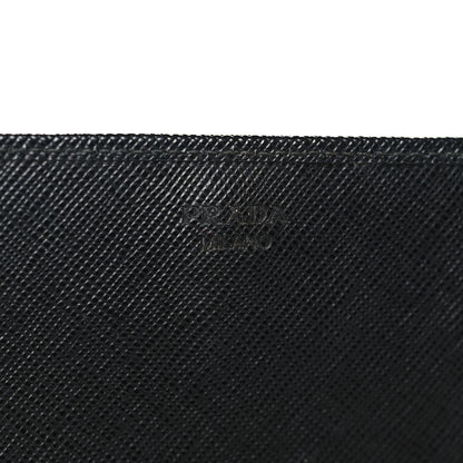 Prada Saffiano Metal Oro Chain Wallet Black 6 of 10