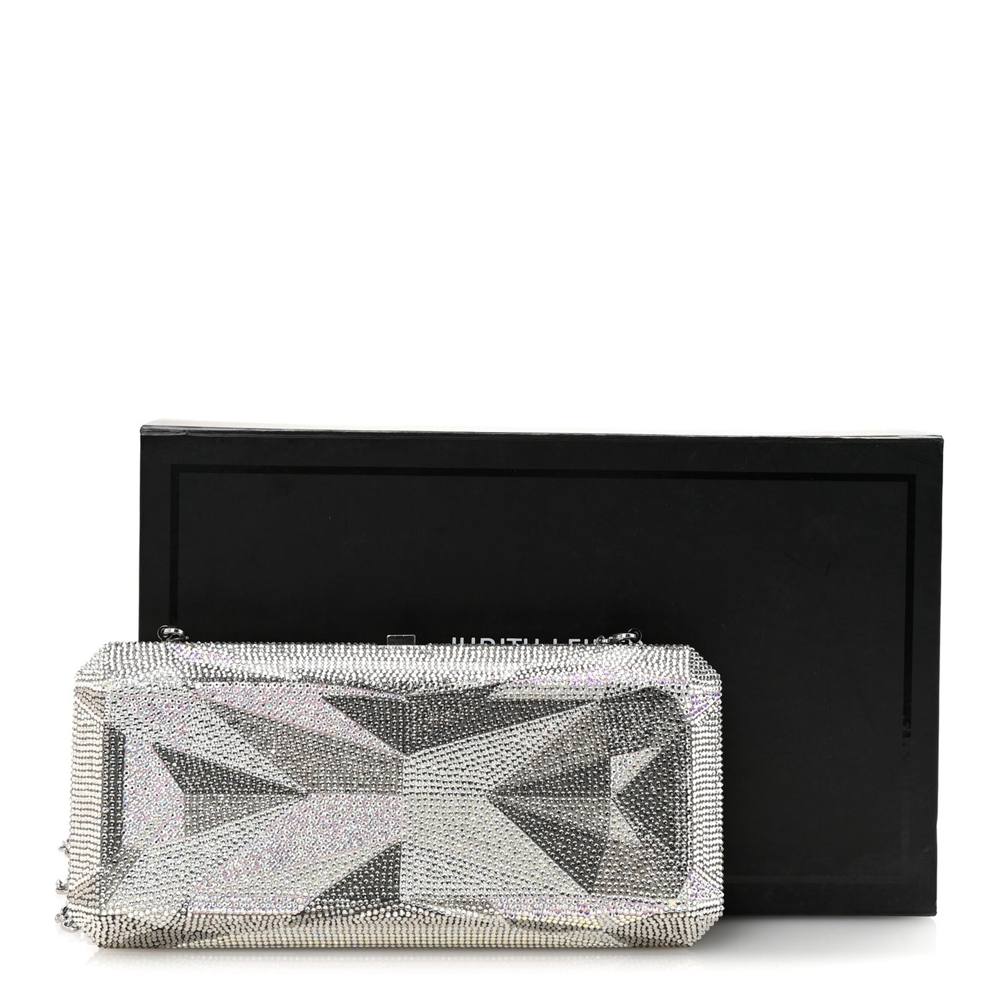 Swarovski Crystal Slim Clutch Silver Multicolor