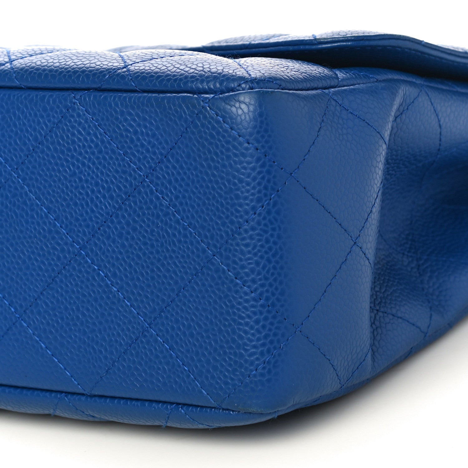 Chanel Caviar Quilted Jumbo Single Flap Blue 10 of 15