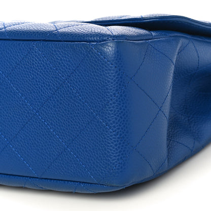 Chanel Caviar Quilted Jumbo Single Flap Blue 10 of 15
