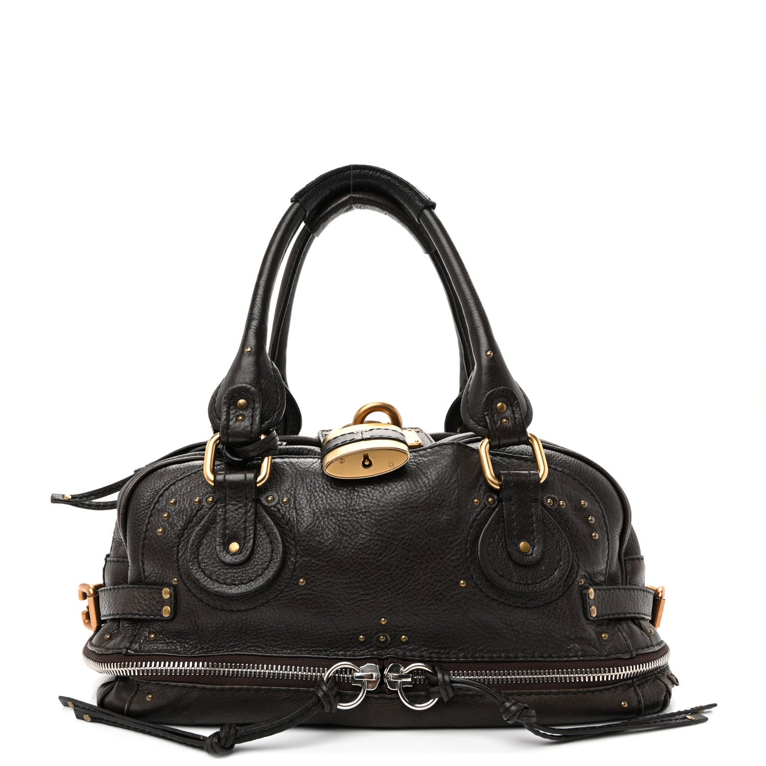 Chloe Calfskin Paddington Double Zip Bowler Chocolate 1 of 10