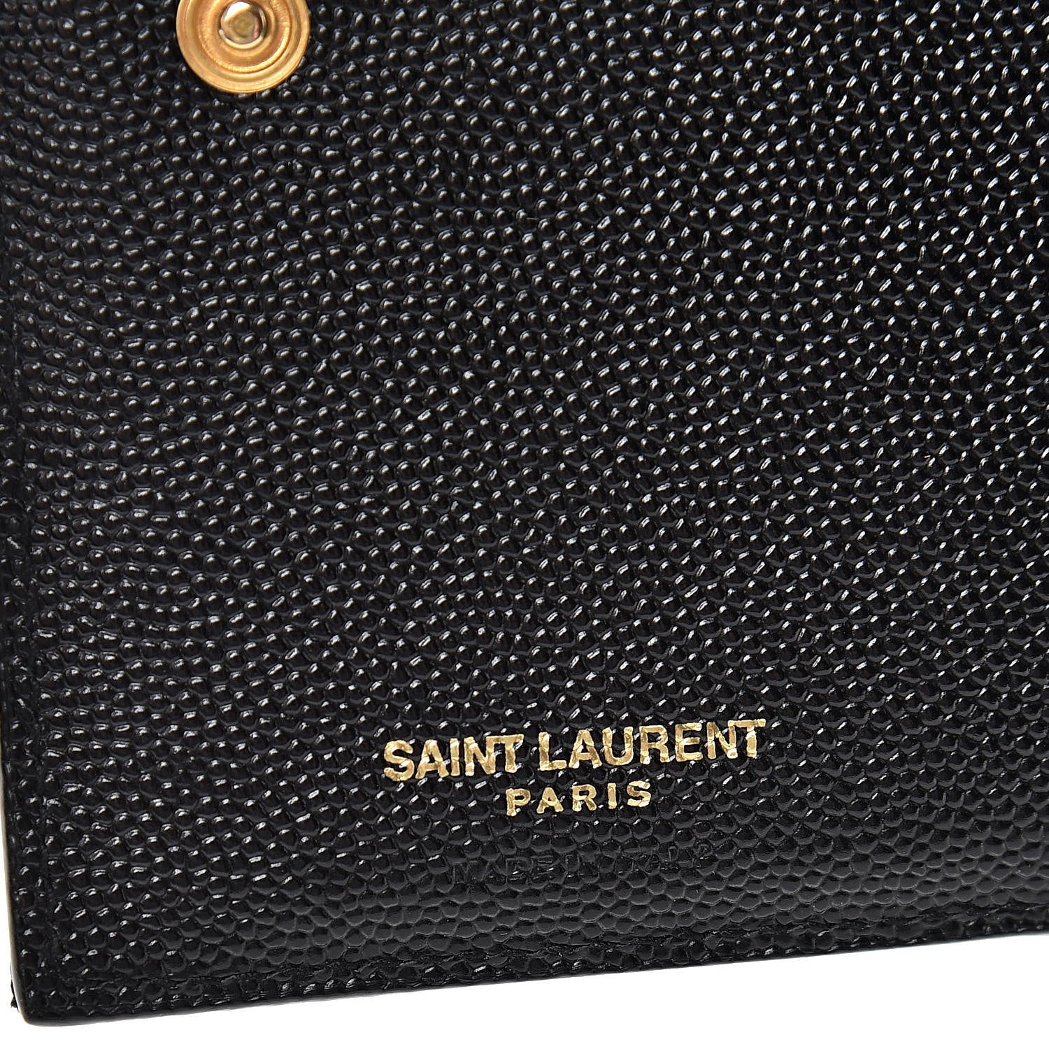 Saint Laurent Grain De Poudre Matelasse Chevron Monogram Zipped Two-Part Wallet Black 6 of 8