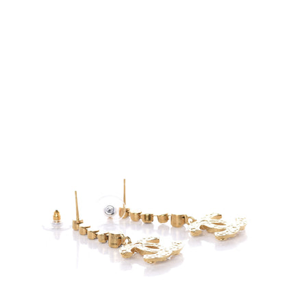 Chanel CC Crystal Drop Earrings Gold 3 of 5