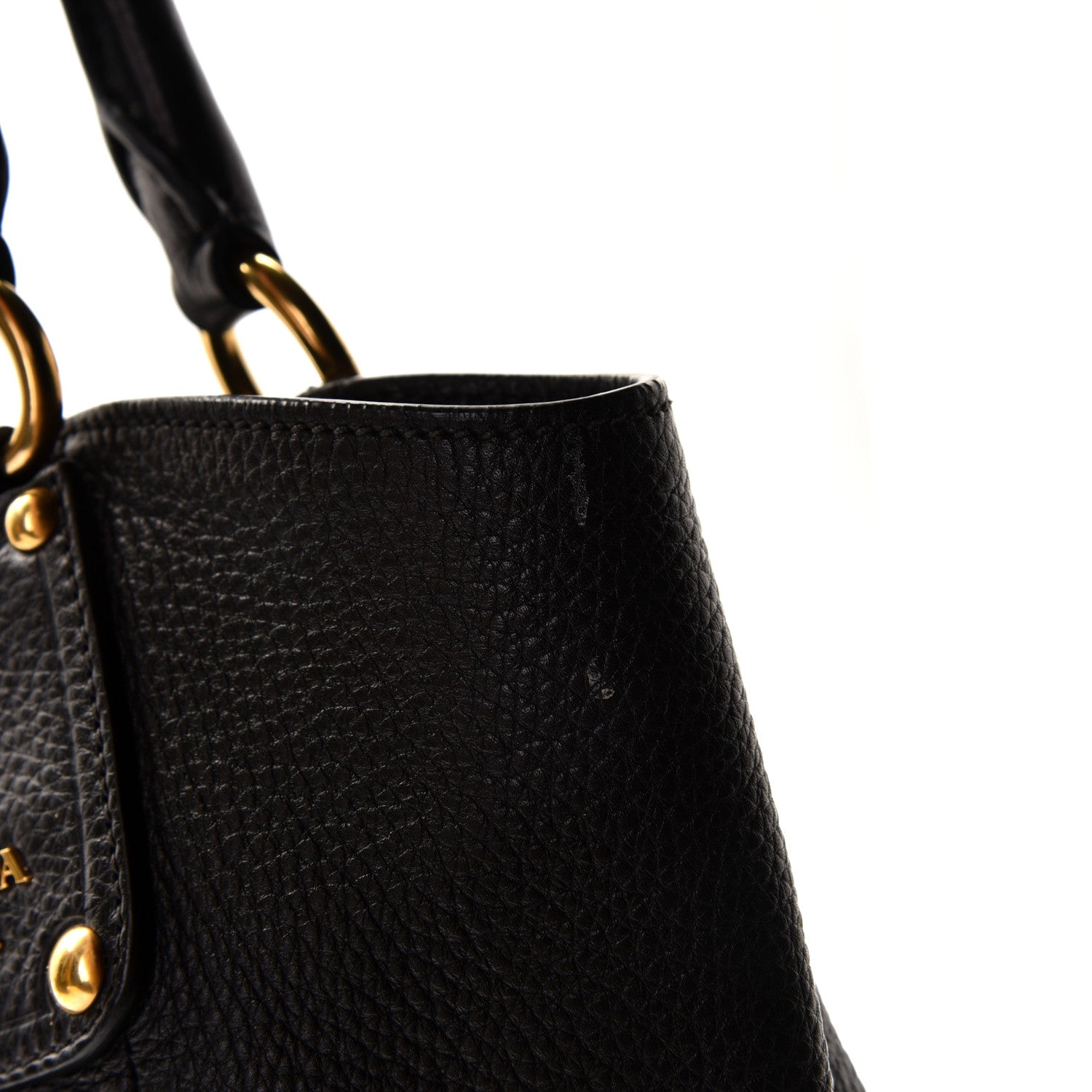 Prada Vitello Daino Pushlock Tote Black 6 of 9
