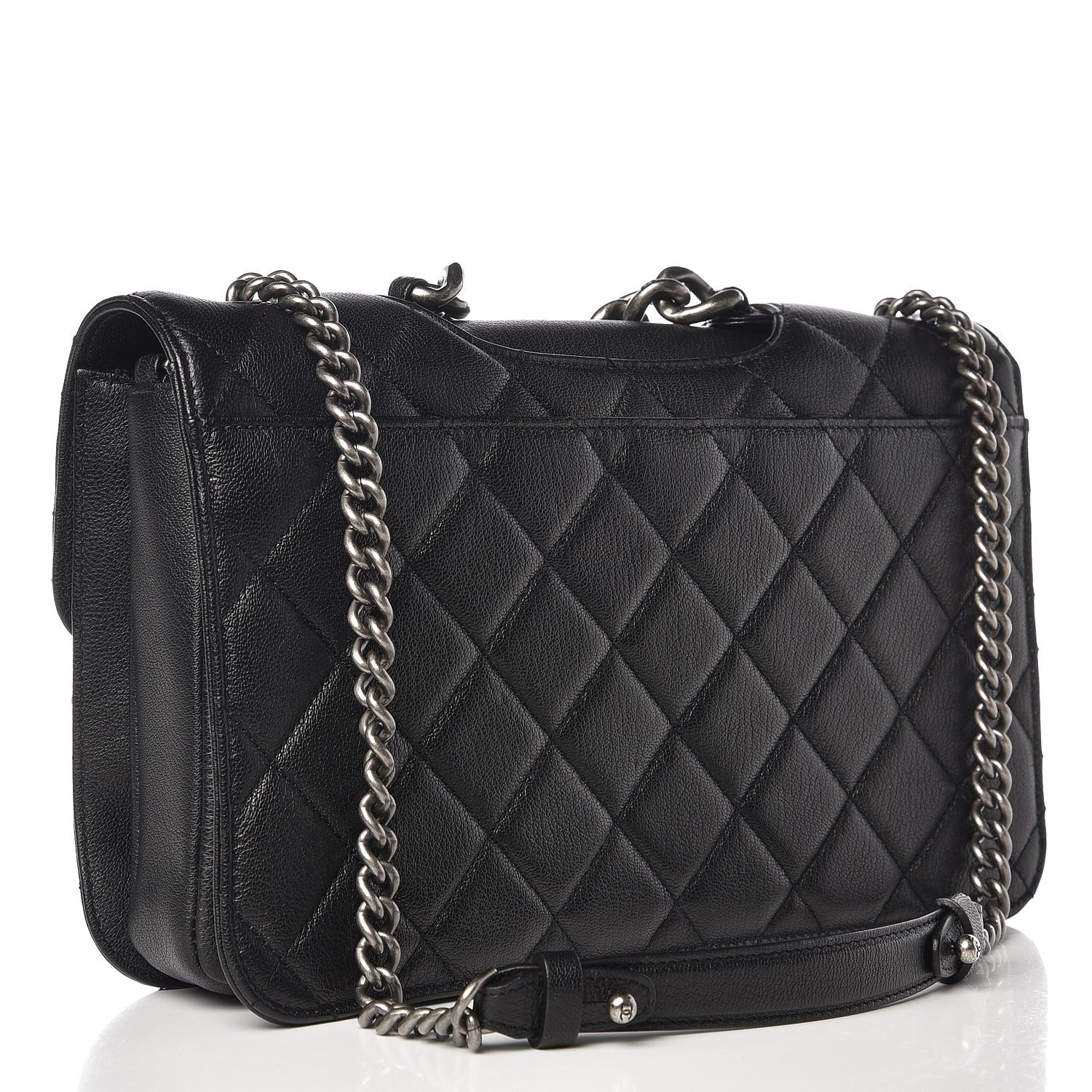 Chanel Goatskin Quilted Large Perfect Edge Flap Black 3 of 8
