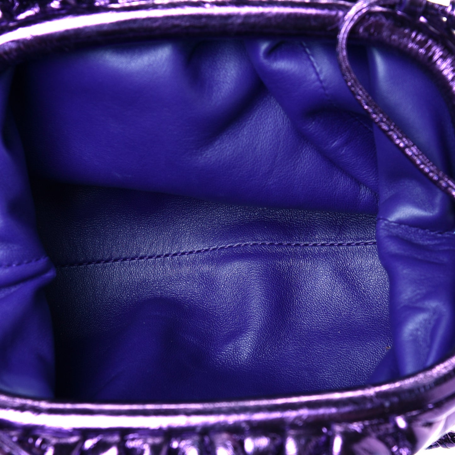 Metallic Crinkled Lambskin The Mini Pouch Viola