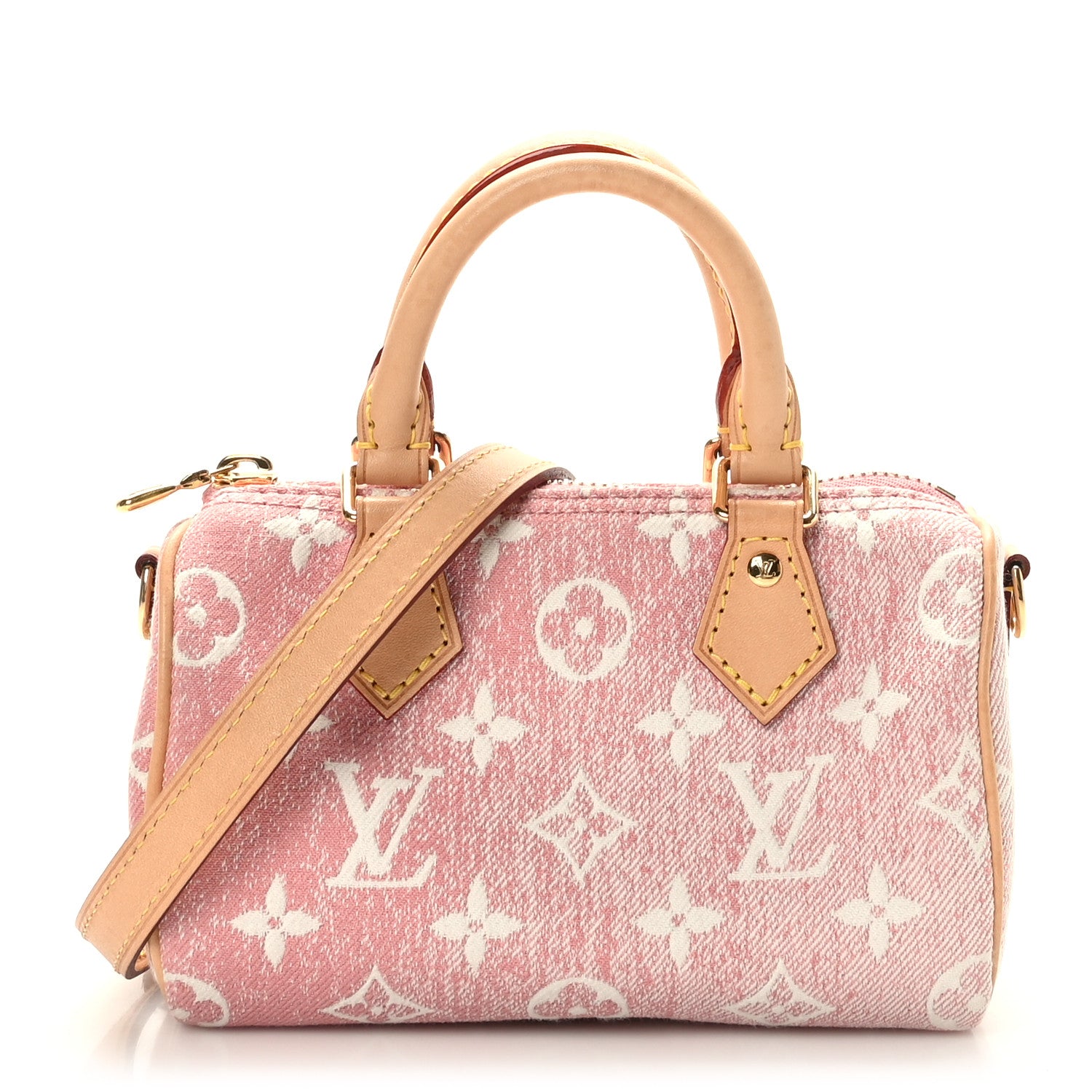 Louis Vuitton Monogram Jacquard Denim Nano Speedy Bandouliere Pink 1 of 8