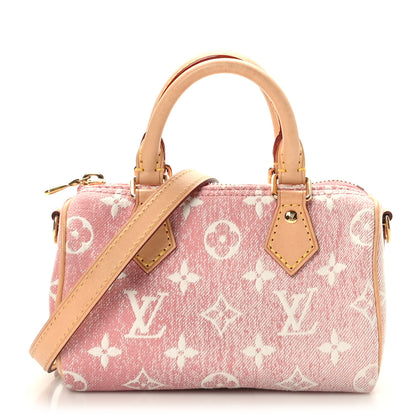Louis Vuitton Monogram Jacquard Denim Nano Speedy Bandouliere Pink 1 of 8