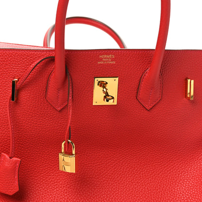Hermes Togo BIRKIN 35 Rouge Casaque 7 of 10