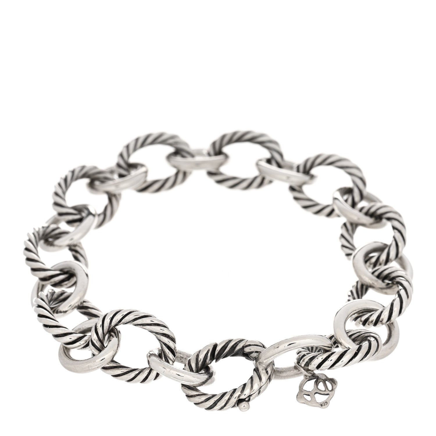 David Yurman Sterling Silver 12mm Large Oval Link Bracelet 2 of 3