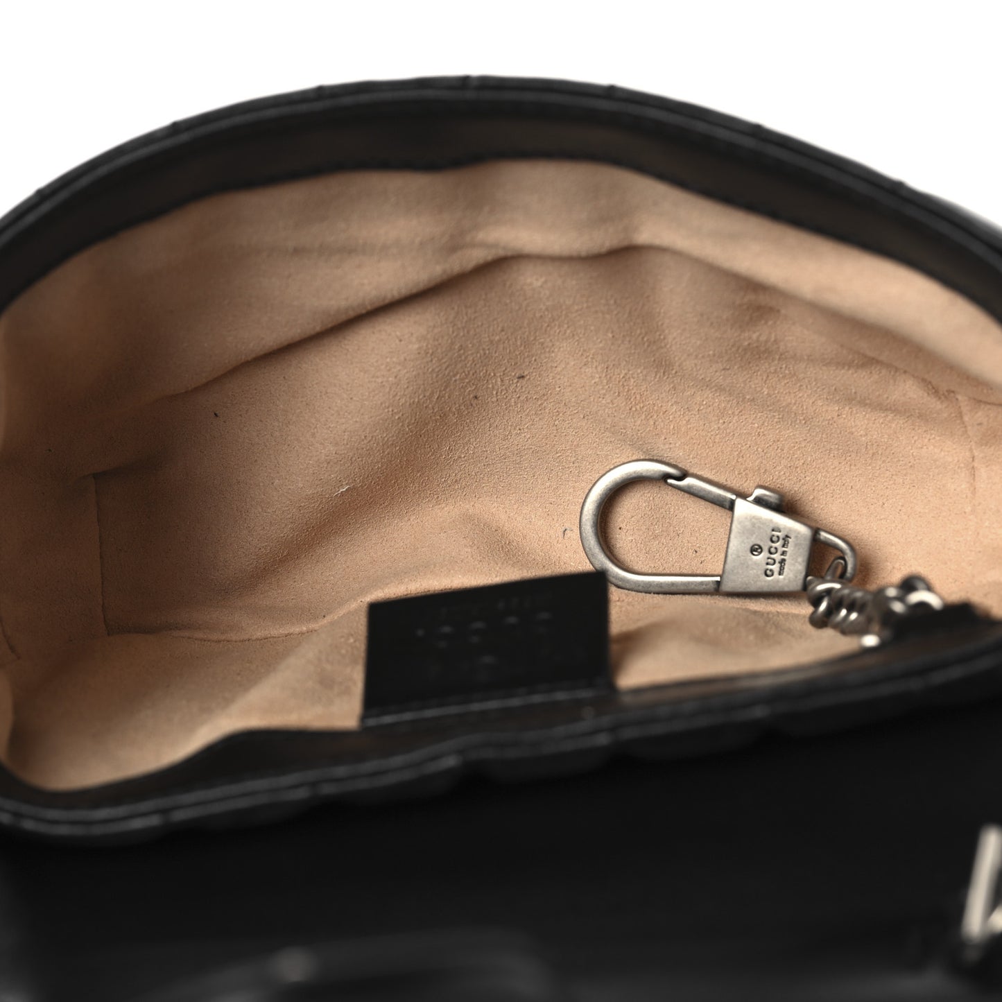 Calfskin Matelasse Aria Super Mini GG Marmont Shoulder Bag Black