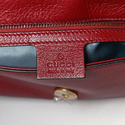 Gucci Calfskin Diagonal GG Medium Thiara Double Envelope Shoulder Bag Black Red 6 of 11