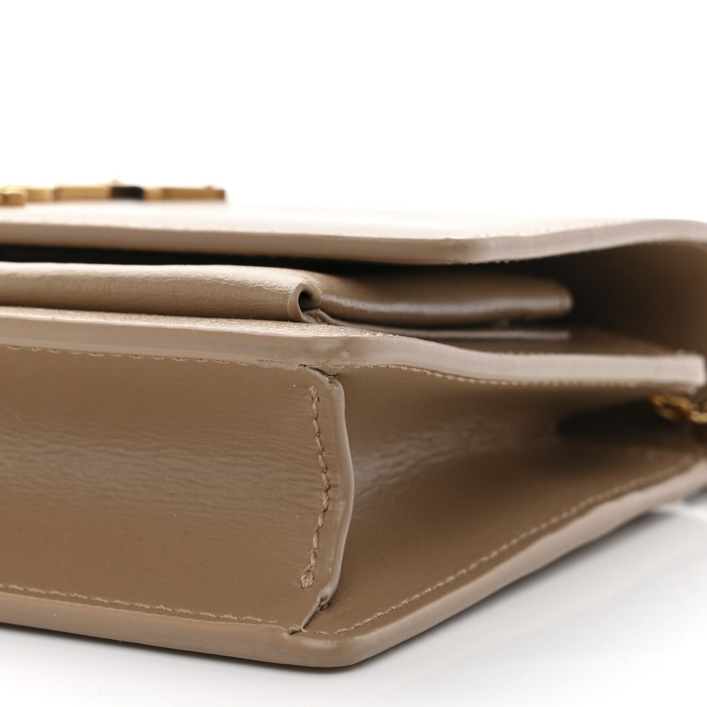 Calfskin Monogram Sunset Chain Wallet Dark Toffee