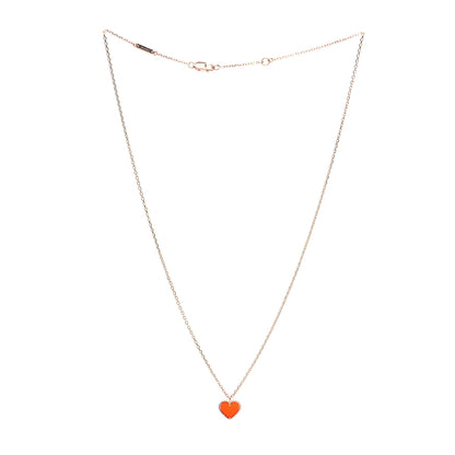 Van Cleef & Arpels 18K Rose Gold Carnelian Sweet Alhambra Heart Pendant Necklace 3 of 5