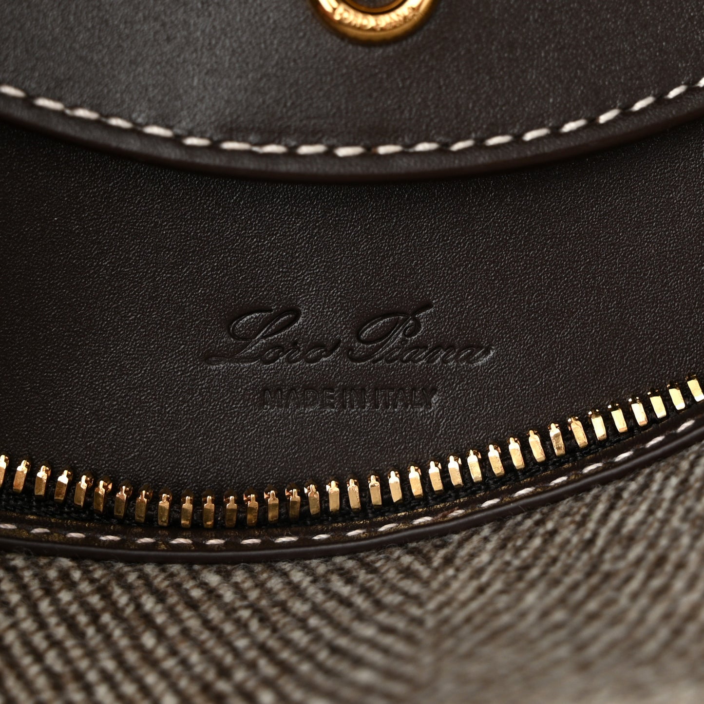 Calfskin Merino Wool Extra Bag L27 Natural Brown Dark Chocolate Licorice Sun Gold