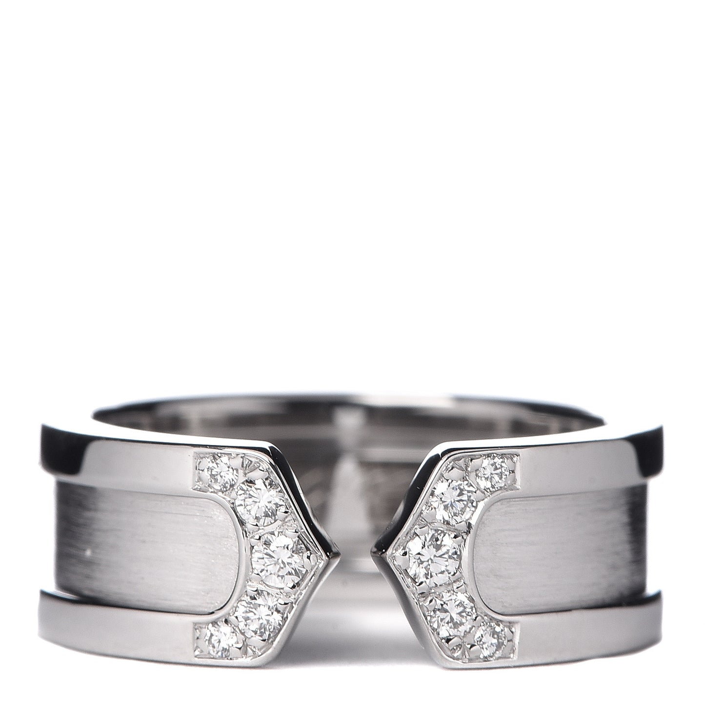 18K White Gold Diamond 6.5mm Logo De Ring 47 4