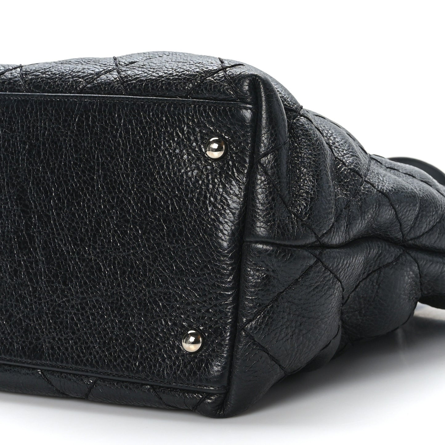 Glazed Calfskin Large On The Road Tote Black