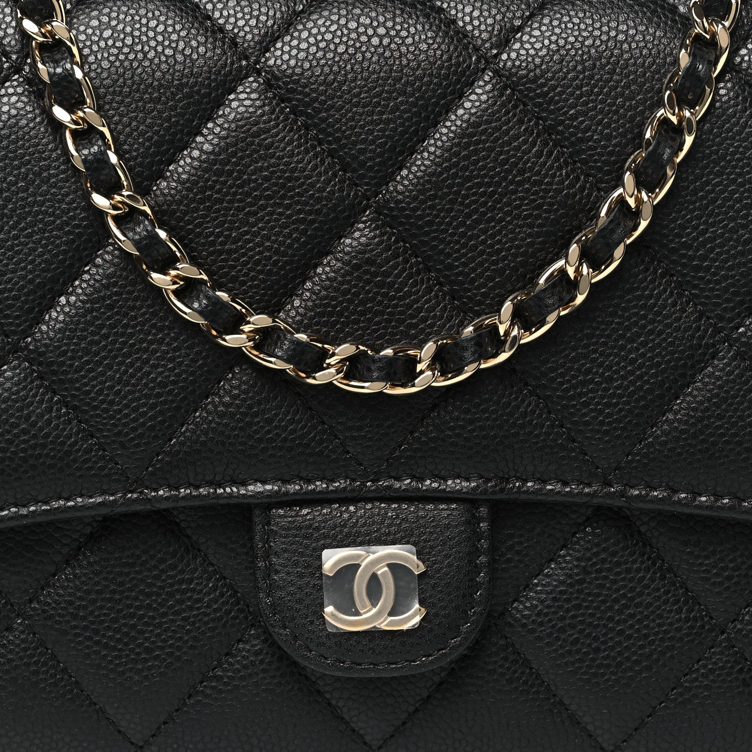 Chanel Caviar Quilted Phone Holder Wallet on Removable Chain Black 10 of 12