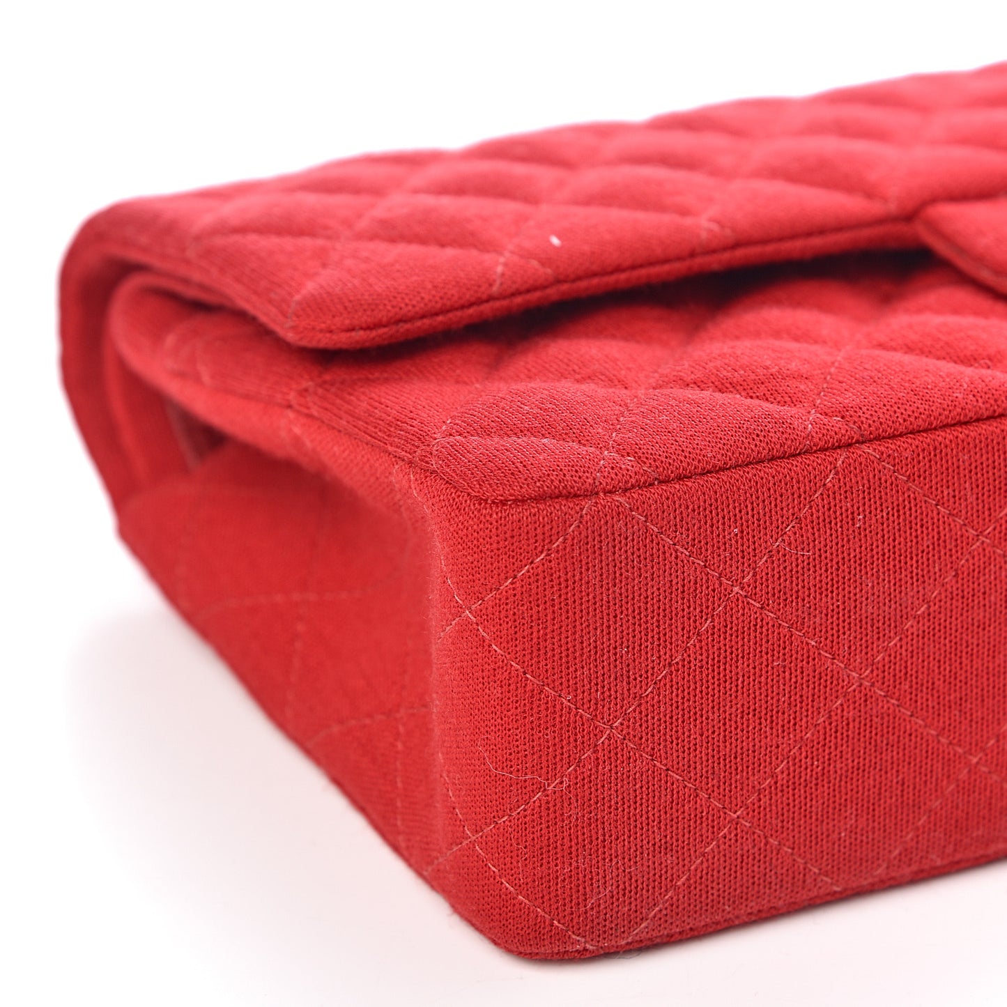 Jersey Quilted Medium Double Flap Bijoux Chain Red