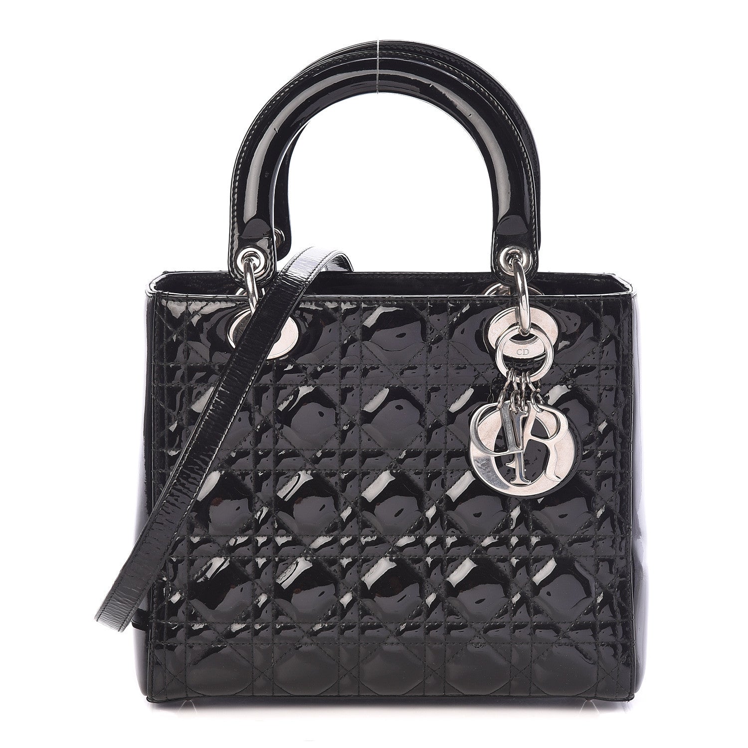 Christian Dior Patent Cannage Medium Lady Dior Black 1 of 11