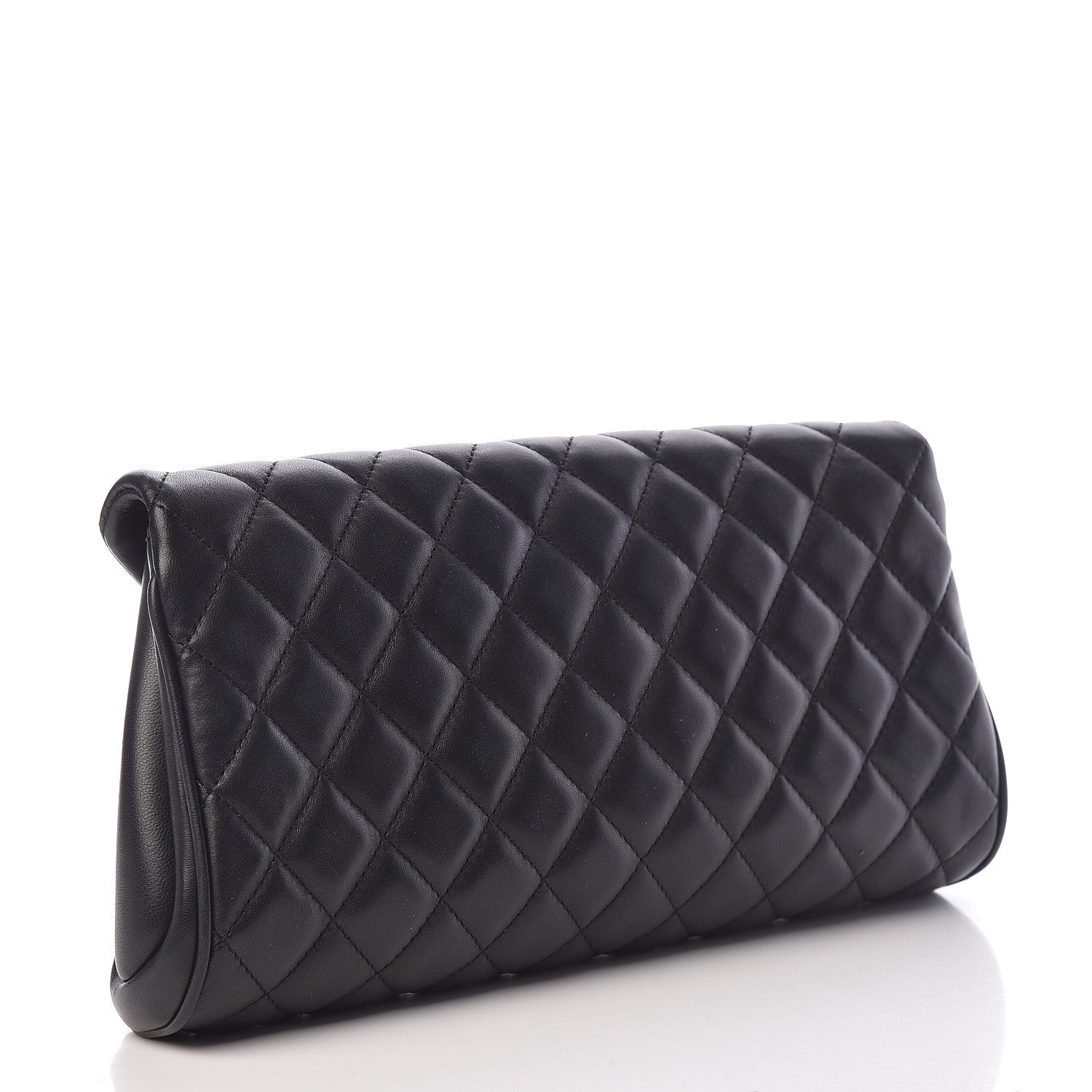 Chanel Lambskin Quilted Fold Up Again Clutch Black 3 of 18