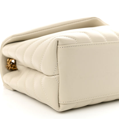 Saint Laurent Calfskin Y Quilted Monogram Small Loulou Chain Satchel Crema Soft 9 of 10