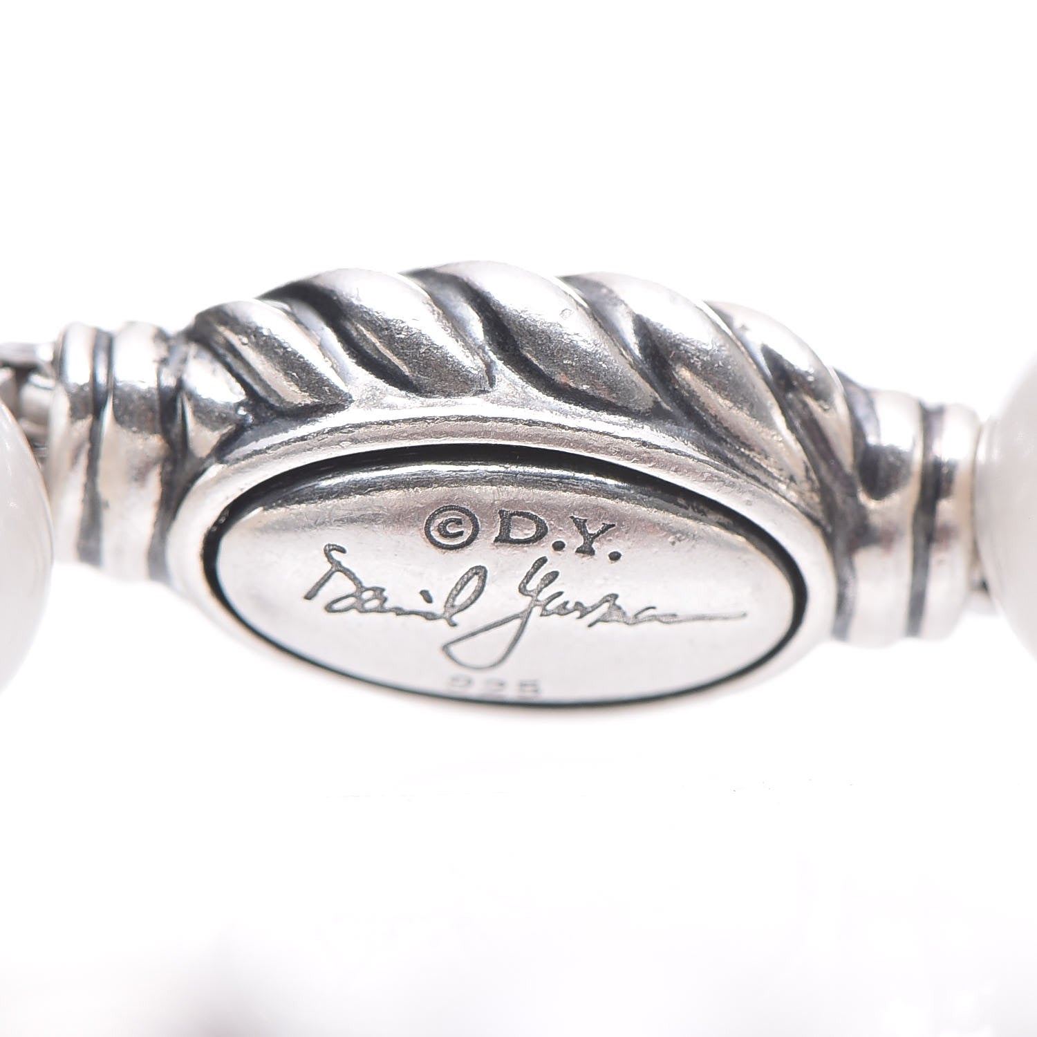 David Yurman Sterling Silver Pearl 8mm Spiritual Bead Bracelet 4 of 4
