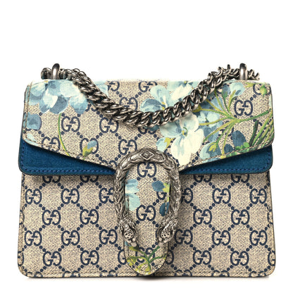 Gucci GG Supreme Monogram Blooms Mini Dionysus Shoulder Bag Beige Navy Vintage Blue 1 of 12