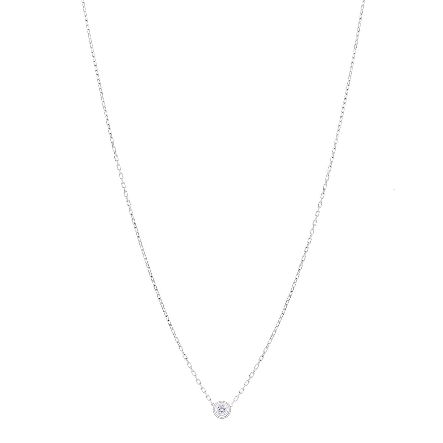 18K White Gold Diamond LM D'Amour Pendant Necklace
