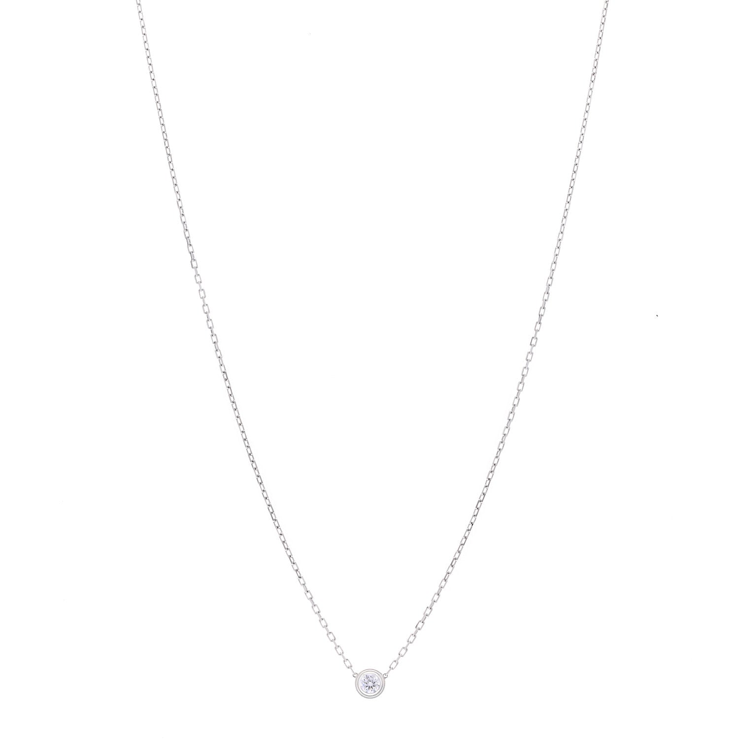 Cartier 18K White Gold Diamond LM D'Amour Pendant Necklace 1 of 5
