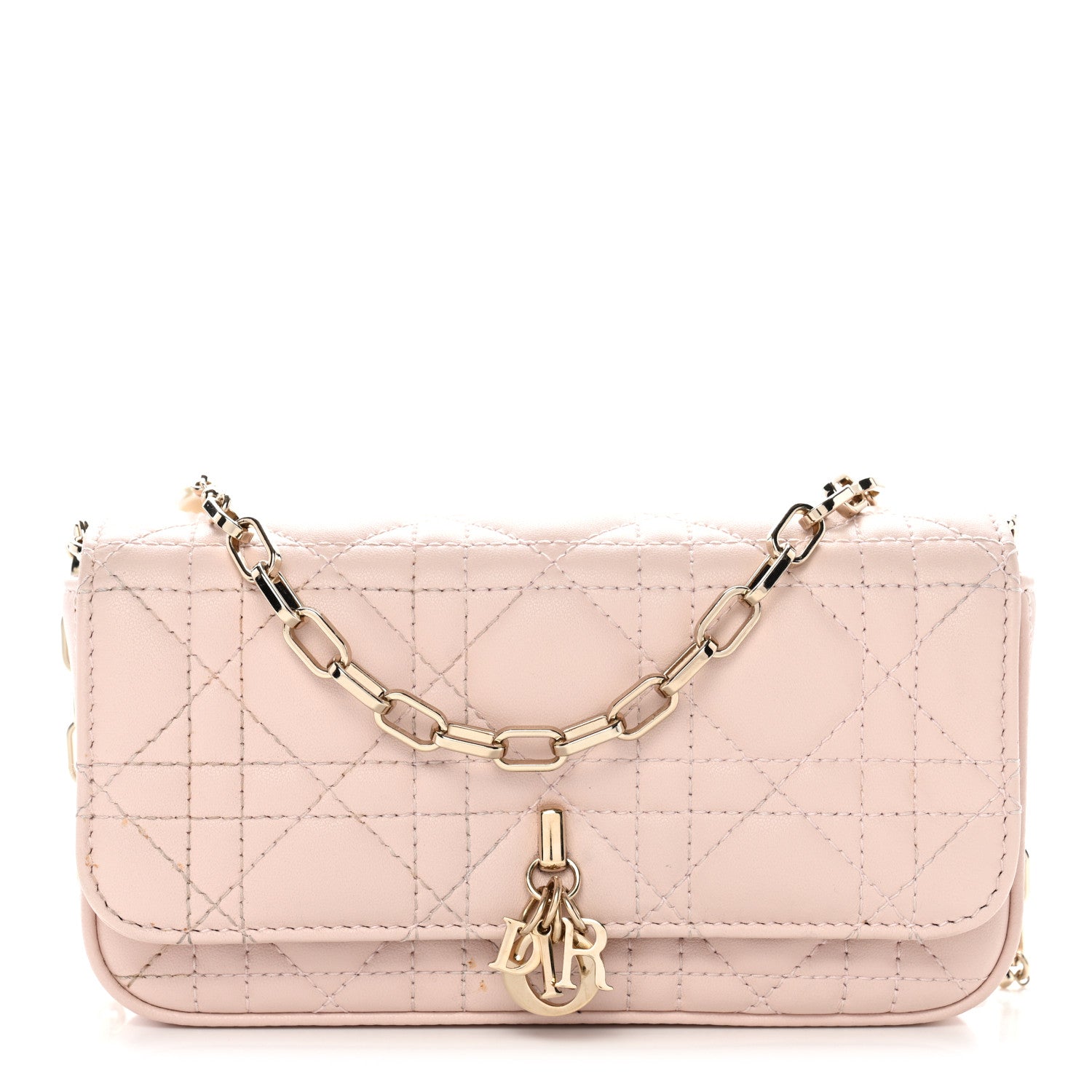 Christian Dior Lambskin Cannage Dior Talk Phone Pouch Rose Poudre 1 of 10