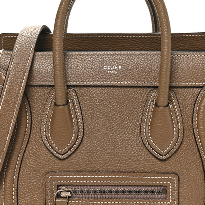 Celine Drummed Calfskin Nano Luggage Souris 7 of 9