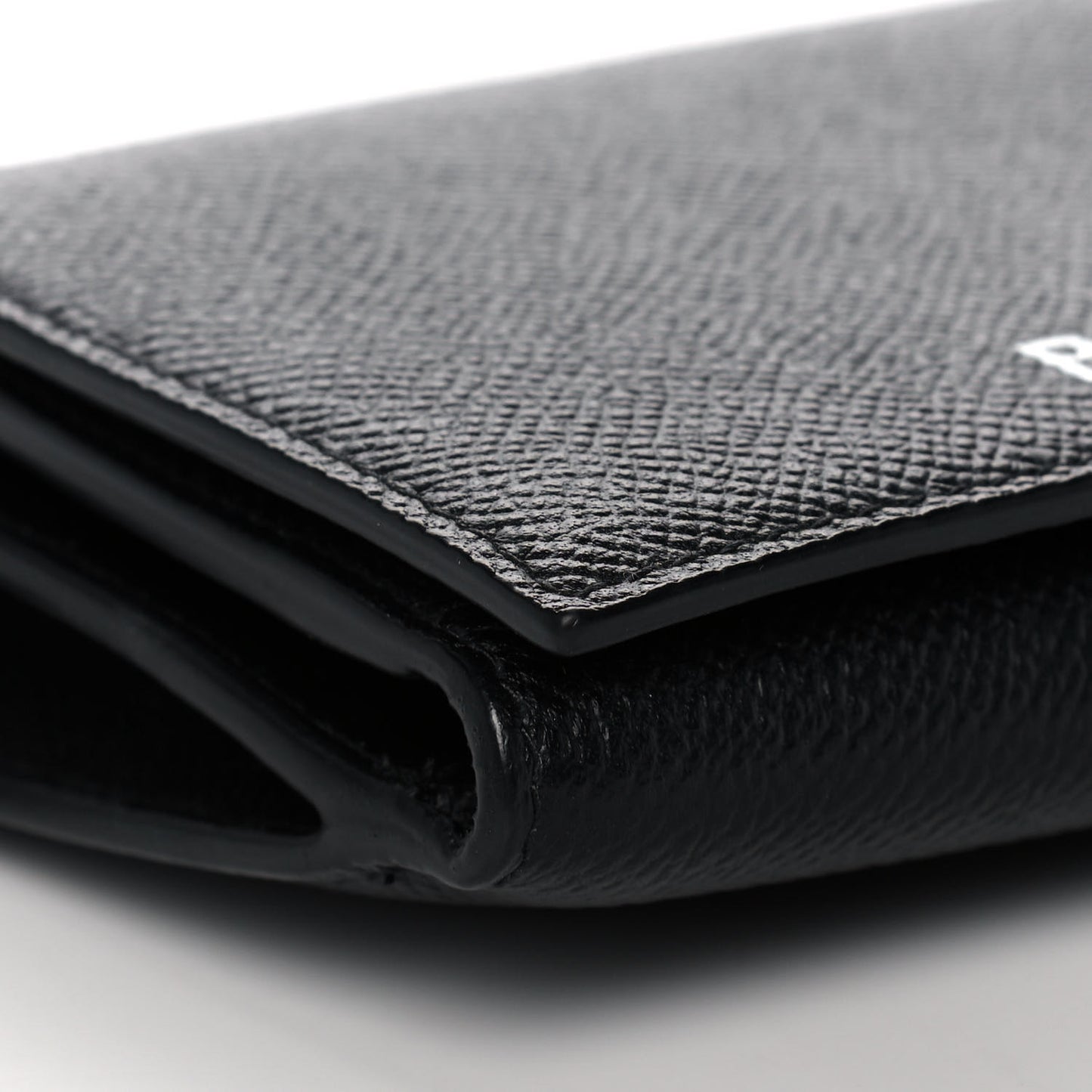 Grained Calfskin Ville Wallet on Chain Black