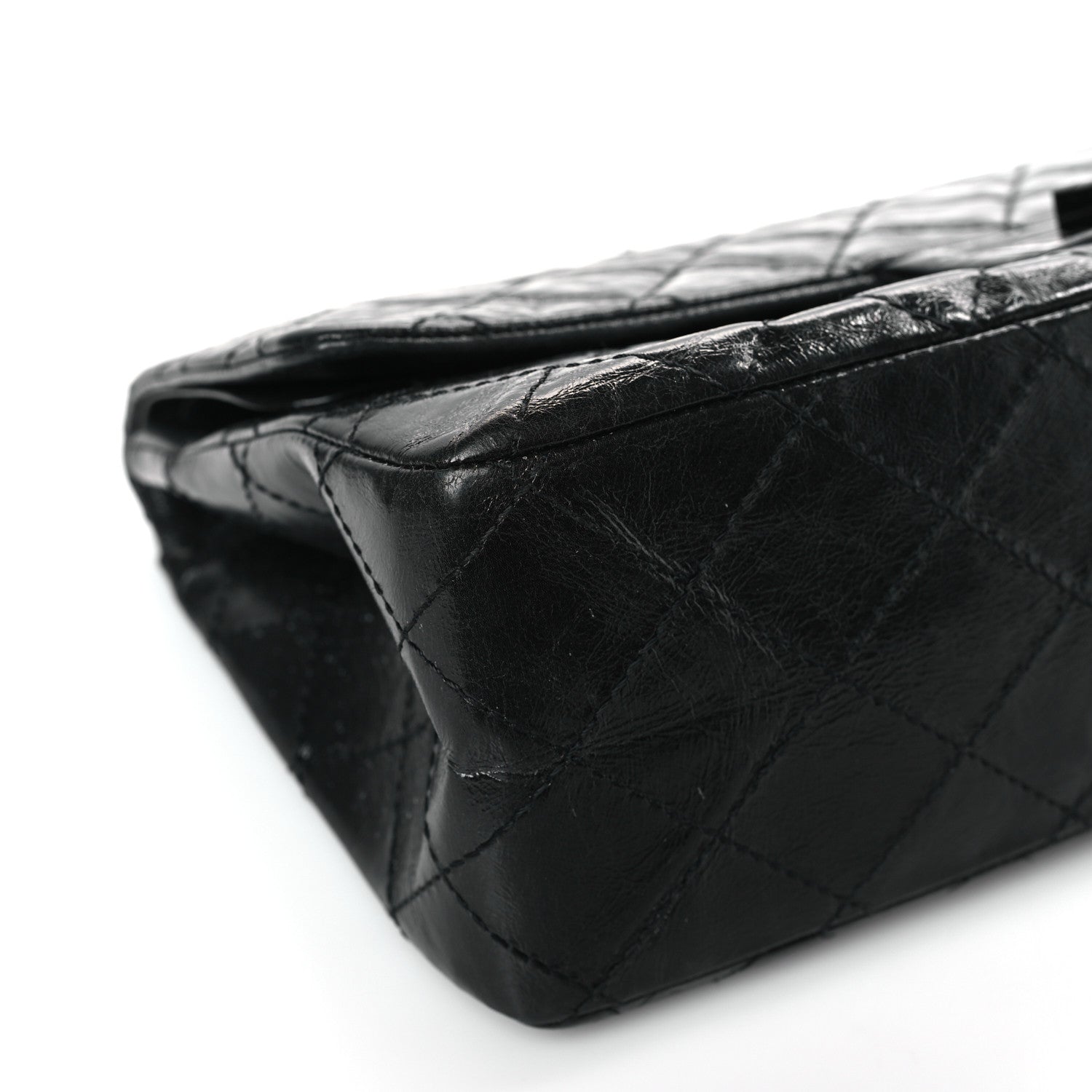 Chanel Glazed Aged Calfskin Quilted 2.55 Reissue 227 Flap So Black 8 of 10