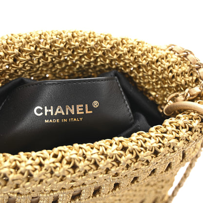 Chanel Metallic Calfskin Macrame Mini Chanel 22 Gold 6 of 11