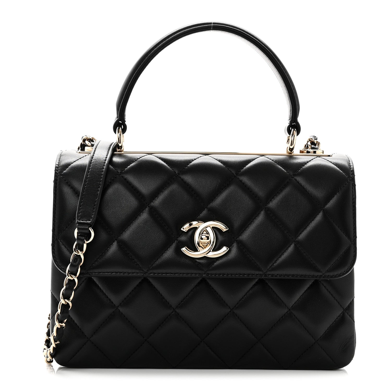 Chanel Lambskin Quilted Small Trendy CC Dual Handle Flap Bag Black 1 of 11