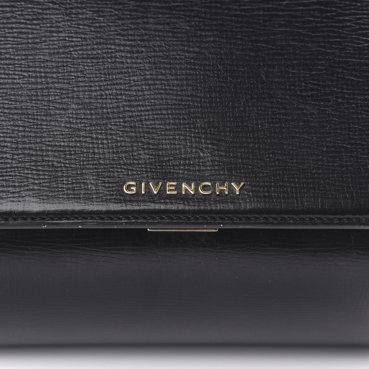 Textured Calfskin Mini Pandora Box Chain Crossbody Bag Black