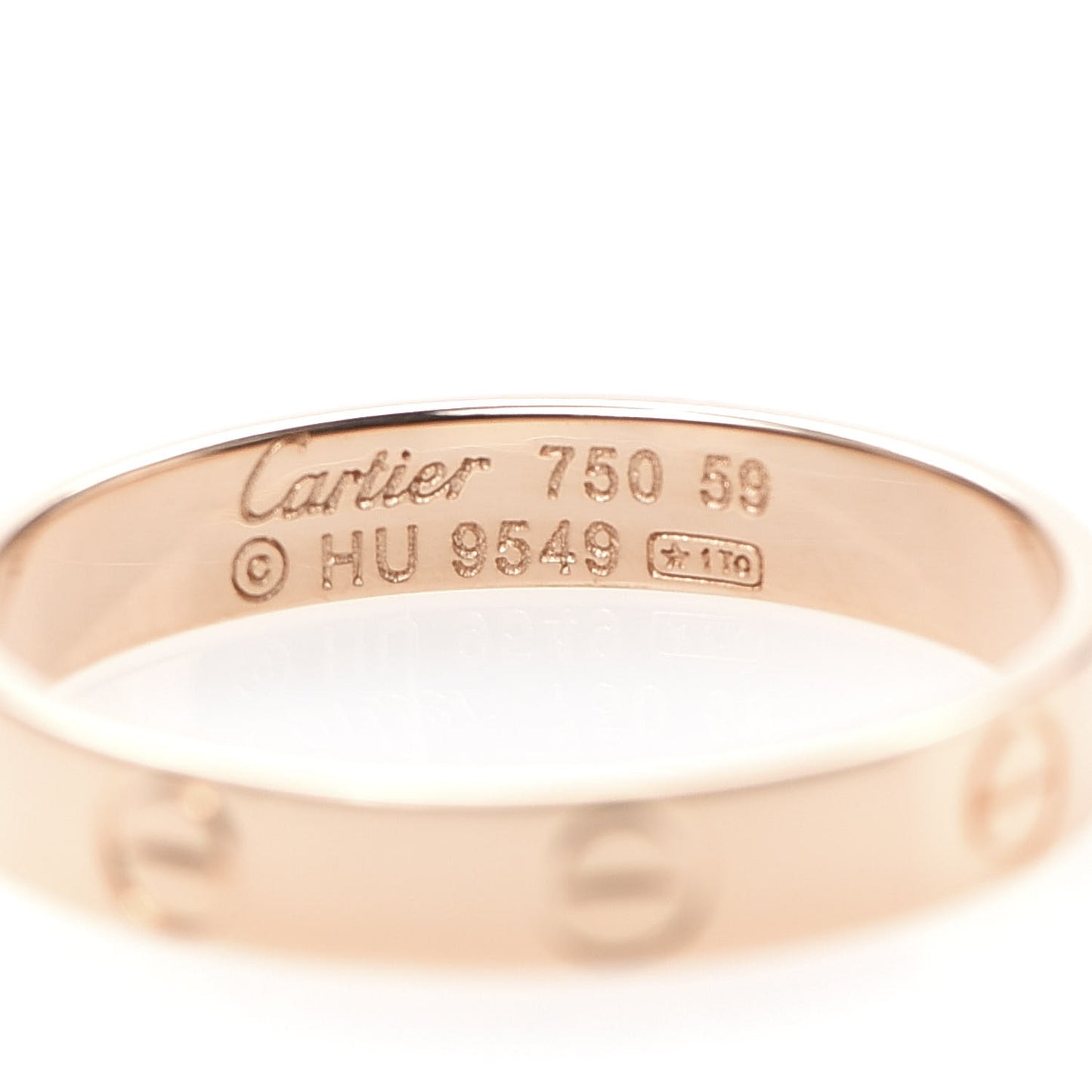 18K Pink Gold 3.5mm LOVE Wedding Band Ring 59 8.75
