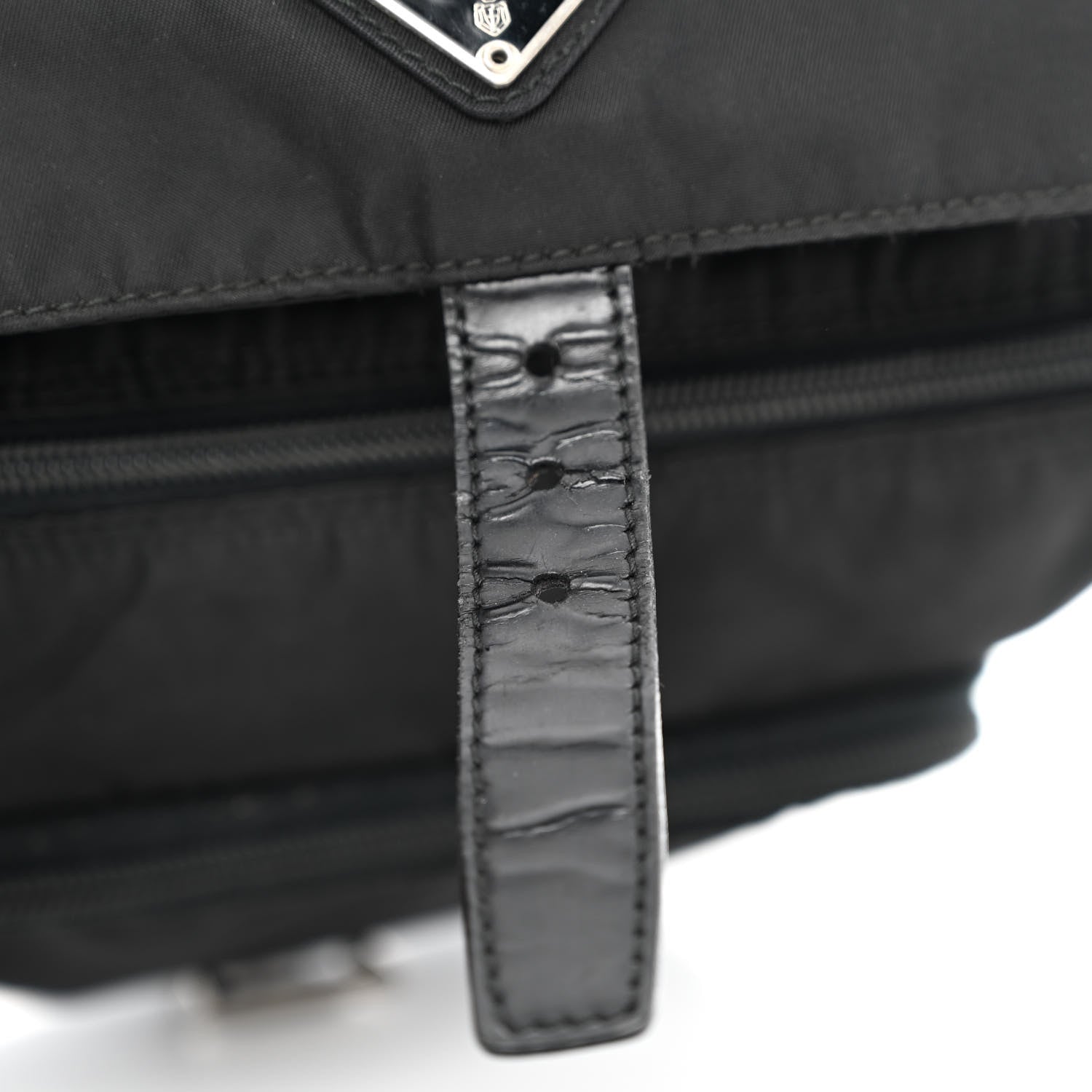 Prada Tessuto Nylon Saffiano Small Vela Messenger Black 11 of 12