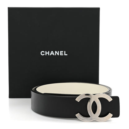 Chanel Patent Calfskin CC Reversible Belt 85 34 Black White 10 of 10