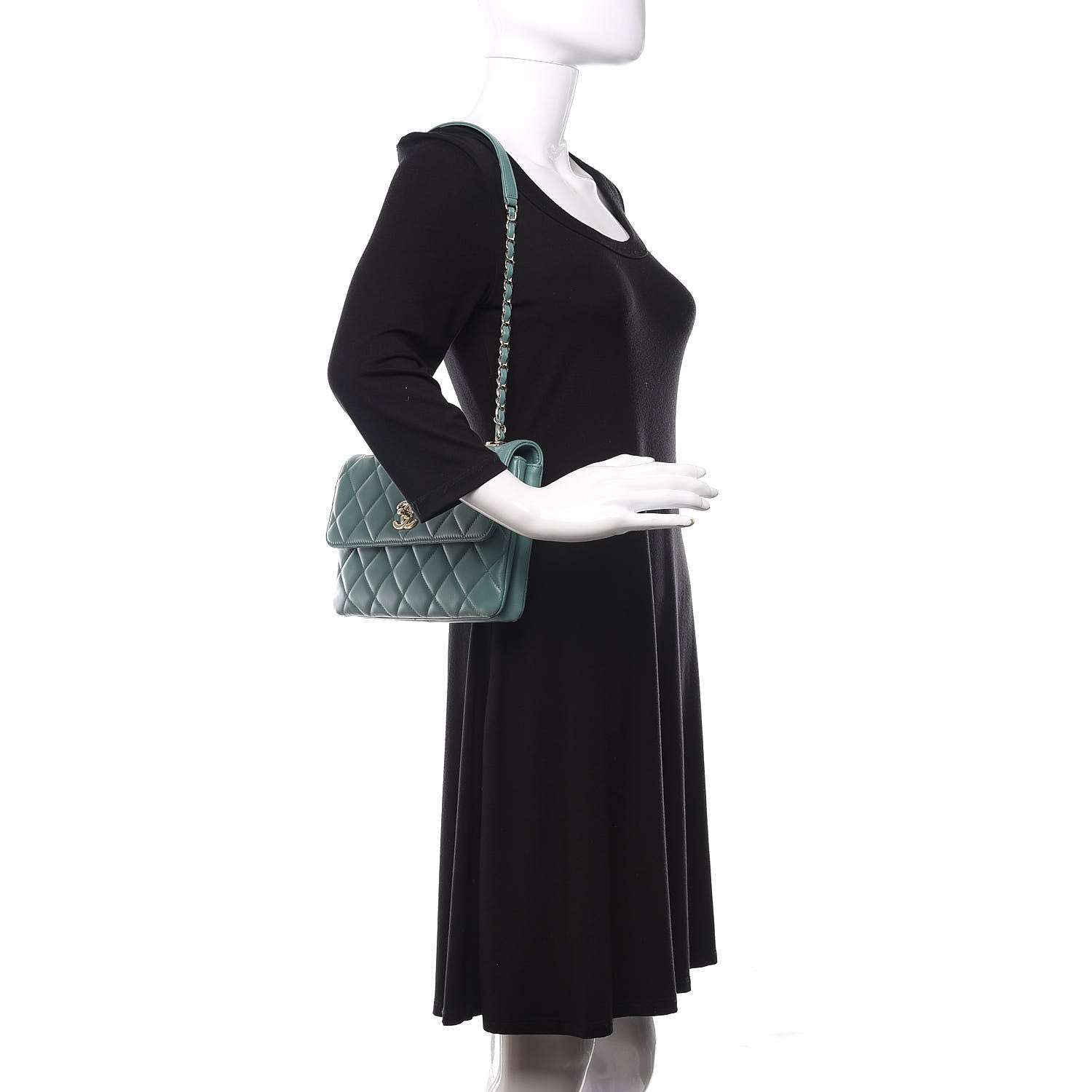 Chanel Lambskin Quilted Medium Trendy CC Flap Turquoise 2 of 12